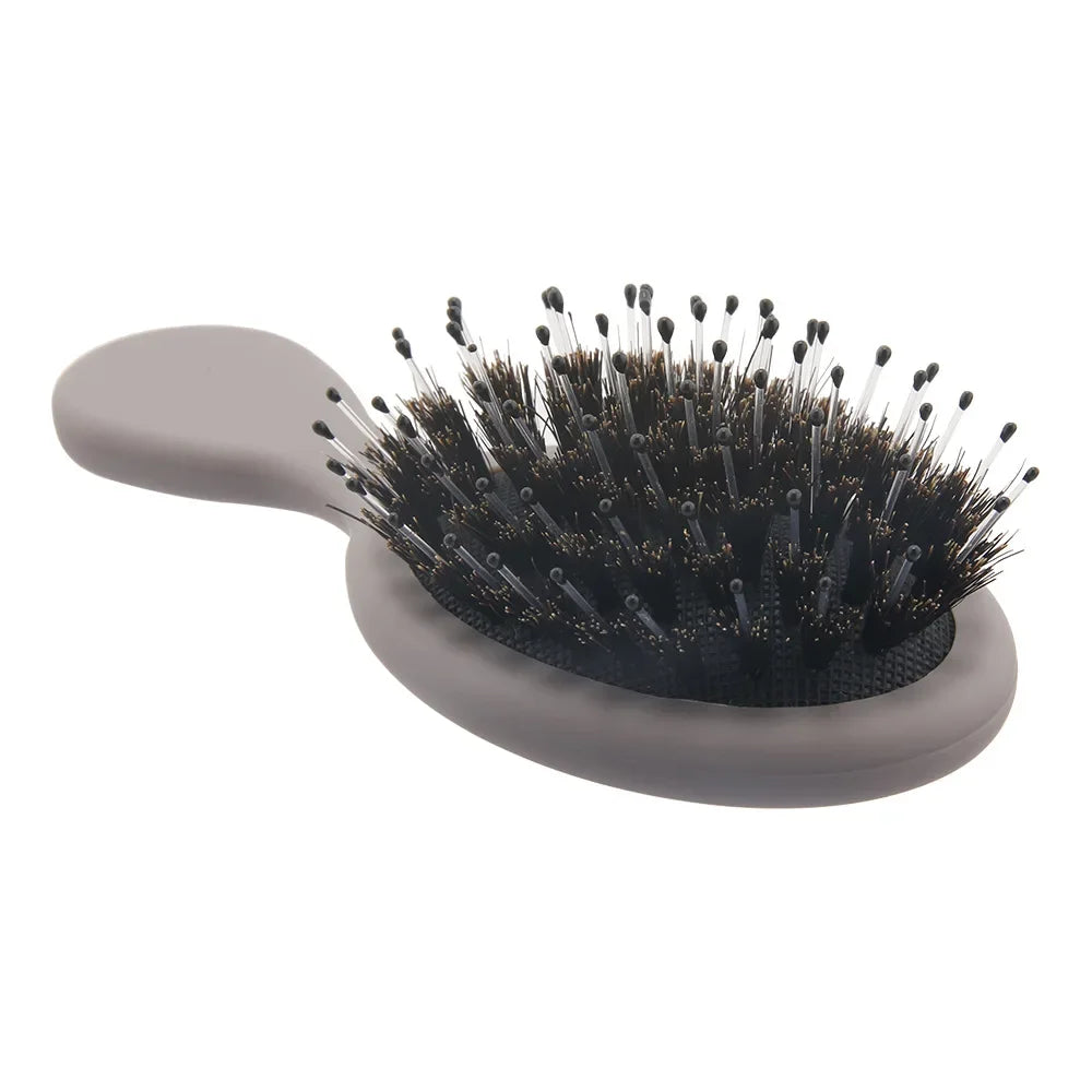 Mini Boar Bristle Hair Brush Small Hair Brush for Travel