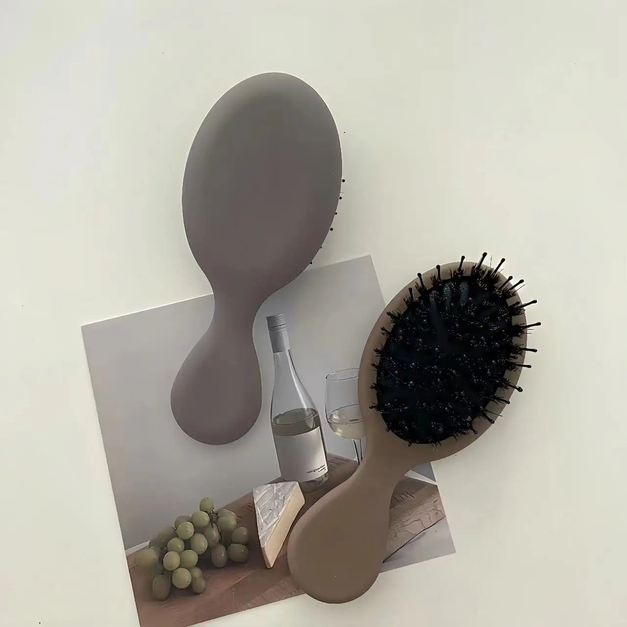 Mini Boar Bristle Hair Brush Small Hair Brush for Travel